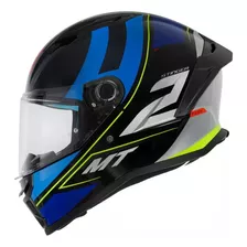 Capacete Fechado Mt Stinger 2 Poun B6 Azul Brilhante