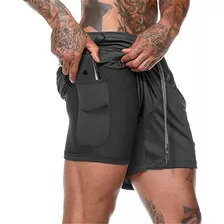 Gimnasio Short Con Licra Deportiva 2 En 1 Hombre Correr