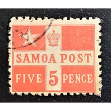 Samoa, Sello Sc 23 5p Dent 11 1-2 X 12 1894 Usado L17964