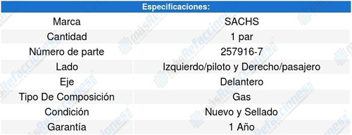 2-amortiguadores Gas Delanteros Pontiac Aztek (01-05) Sachs Foto 3