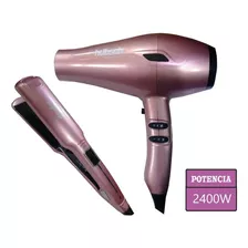 Secador De Cabello + Alisador Hubsch Ac 2400w -rosado.