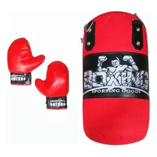 Bolsa De Boxeo + Guantes Para Niños Infantil Chicos Cuot