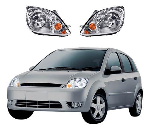 Par De Faros Depo Ford Fiesta 2003 2004 2005 2006 2007 Foto 2