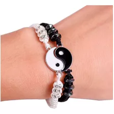 Pulsera De Pareja Yin Yang Brazalete Promesa Amor 1par Full Diámetro 15 Cm