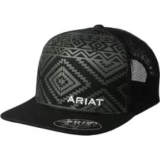 Ariat Gorra Plana Azteca Negra Para Hombre, Negro -