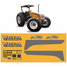 Kit Adesivo Faixas Compatível Trator Valtra A750 + Etiquetas