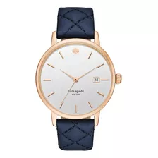 Reloj Kate Spade Ksw1160 Para Mujer Color De La Correa Azul Color Del Bisel Dorado Color Del Fondo Gris