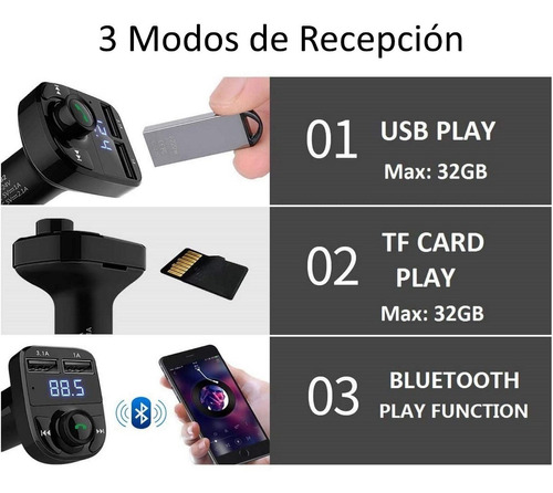 Transmisor Receptor De Audio Estreo Fm Bluetooth Mp3 P/auto Foto 3