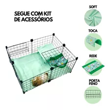 Cercado Para Porquinho Da Índia Colorido Soft, Toca E Rede