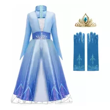 Disfraz Princesa Elsa Para Niña, Vestido Frozen 2 