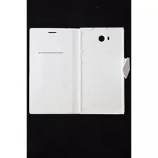 Case Sky Devices 70q Funda De Cuero Con Tapa Blanca Blanco