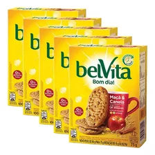 Biscoito Belvita Maçã Canela 75g Kit 5 Caixas 75g