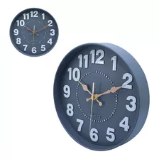 Relógio De Parede Redondo Moderno 25cm Cinza Chumbo Quartz