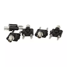 Uxcell 5pcs Bnc Hembra Jack A Doble Apilamiento Conector De