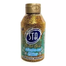 Adhesivo Con Glitter Transparente Sta X210ml Oro