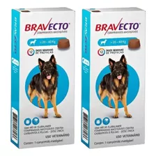 Kit 2 Bravecto Antipulgas Carrapato Para Cães 20 A 40 Kg