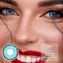 Pupilentes Azul Circle Lens Cosplay Disfraz Ojo Grande