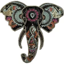 Parche De Lentejuelas Bordado, Elefante Ganesha De Gancho, I