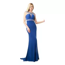  Vestido Dama Elegante Formal Cinderella Divine Azul