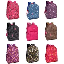 Mochilas Femininas Masculinas 30 Unidades Diversas Estampas 