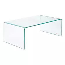 Mesa De Centro Rectangular De Cristal Transparente.