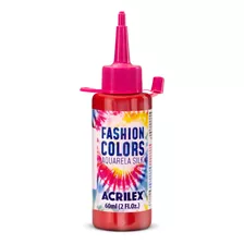 Tinta Aquarela Silk 60ml Acrilex - Fashion Colors Tie Dye Cor 507-vermelho Fogo