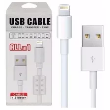 Kit 10 Cabo Compatível Com iPhone 5 6 Usb Resistente 1.5 M 