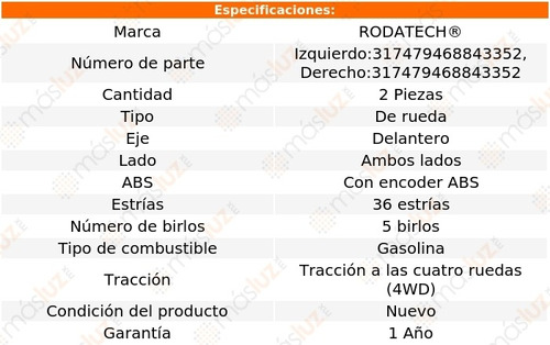 2- Mazas Rueda Delanteras Tundra V8 4.6l 4wd 07/22 Rodatech Foto 2