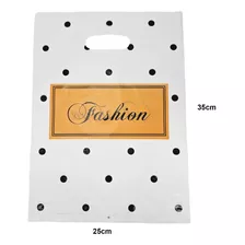 100 Bolsa Boutique Polipapel Decorada Diseño 25x35cm Color Beige Lunares