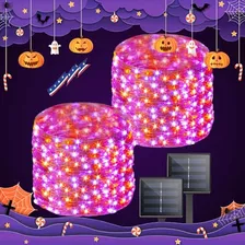 Luces Solares De Halloween Naranjas Y Moradas, 2 Paquet...