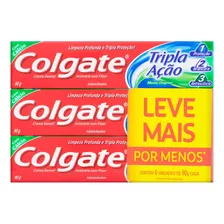 Pasta De Dentes Colgate Tripla Ação Menta Original Em Creme Pacote X 6 540 G