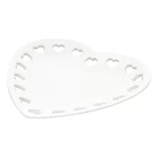 Prato Para Sobremesa De Cerâmica Coração Branco 18x18cm Lyor