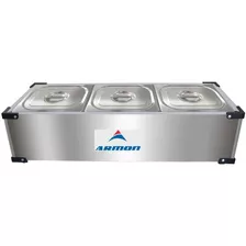 Rechaud Inox 3 Cubas Térmico 220v Eletrico Triplo Comida