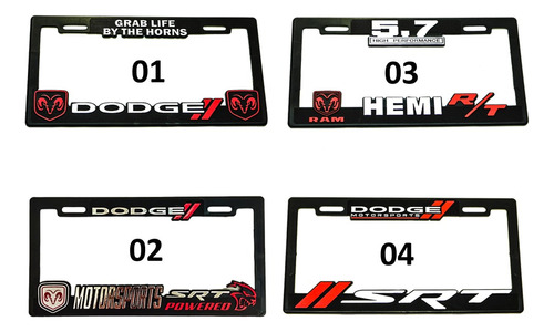  Portaplacas Premium Dodge Carnero Juego 2 Piezas Foto 5