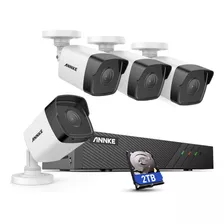 Sistema De Seguridad Poe 8ch 6mp Con 4 Camaras Y Disco Duro