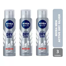 Pack X 3 Nivea Men Active Dry Silver Sp