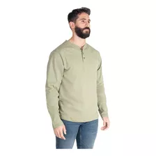 Polera Hombre Manga Larga Botones Queule Uv+pro Lenga®