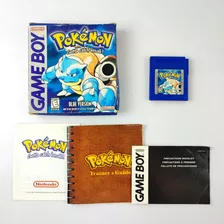 Pokémon Blue Nintendo Game Boy Na Caixa 