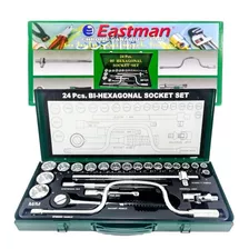 Juego De Copas Estriadas 24pcs Marca Eastman Cuadrante 1/2