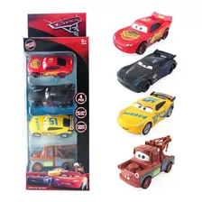 Pack 4 Carros Cars Rayo Mcqueen Fricción Metal Juguete Niños