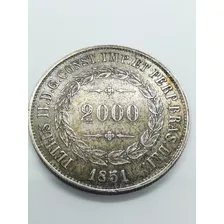 Moeda De Prata 2000 Reis 1851 Sob