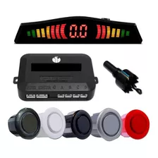 Kit Sensor De Estacionamento Ré 4 Sinal Sonoro Universal Cor Prata