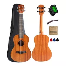 Ukelele De Concierto De Caoba De 23 PLG Con Accesorios De Uk