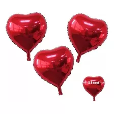 50 Unid Mini Balão Coração 5 Poleg / 12 Cm Vermelho