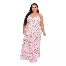 Vestido Plus Size Longo Transpassado Cruzado Alça Bojo Moda