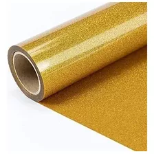 Rollo De 2 Mtr Vinil Textil Termotransferible Glitter Dorado