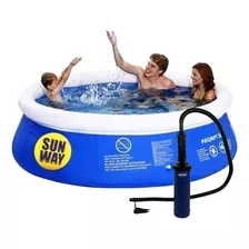 Piscina Inflável 4760 Litros Sun Way + Bomba Manual Cor Azul