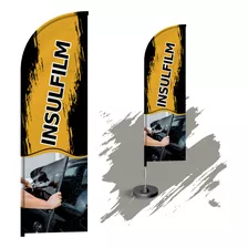 Wind Banner Dupla Face 3mt Completo Personalizado Insulfilm