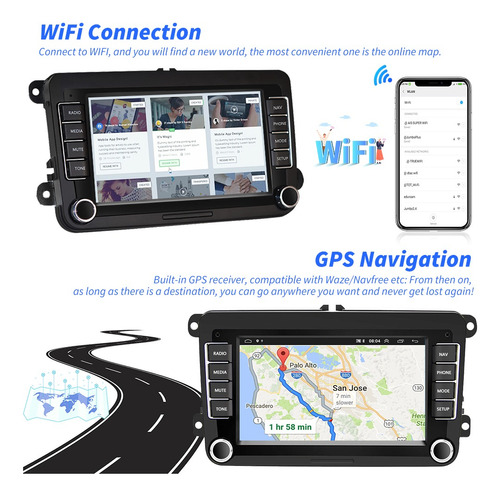 2din 7 Pulgadas Android 10.0 Radio Estreo De Coche For Vw Foto 2