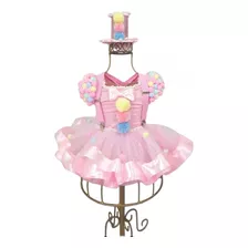 Fantasia Roupa Body Circo Rosa Menina Festa (8 A 12 Anos)